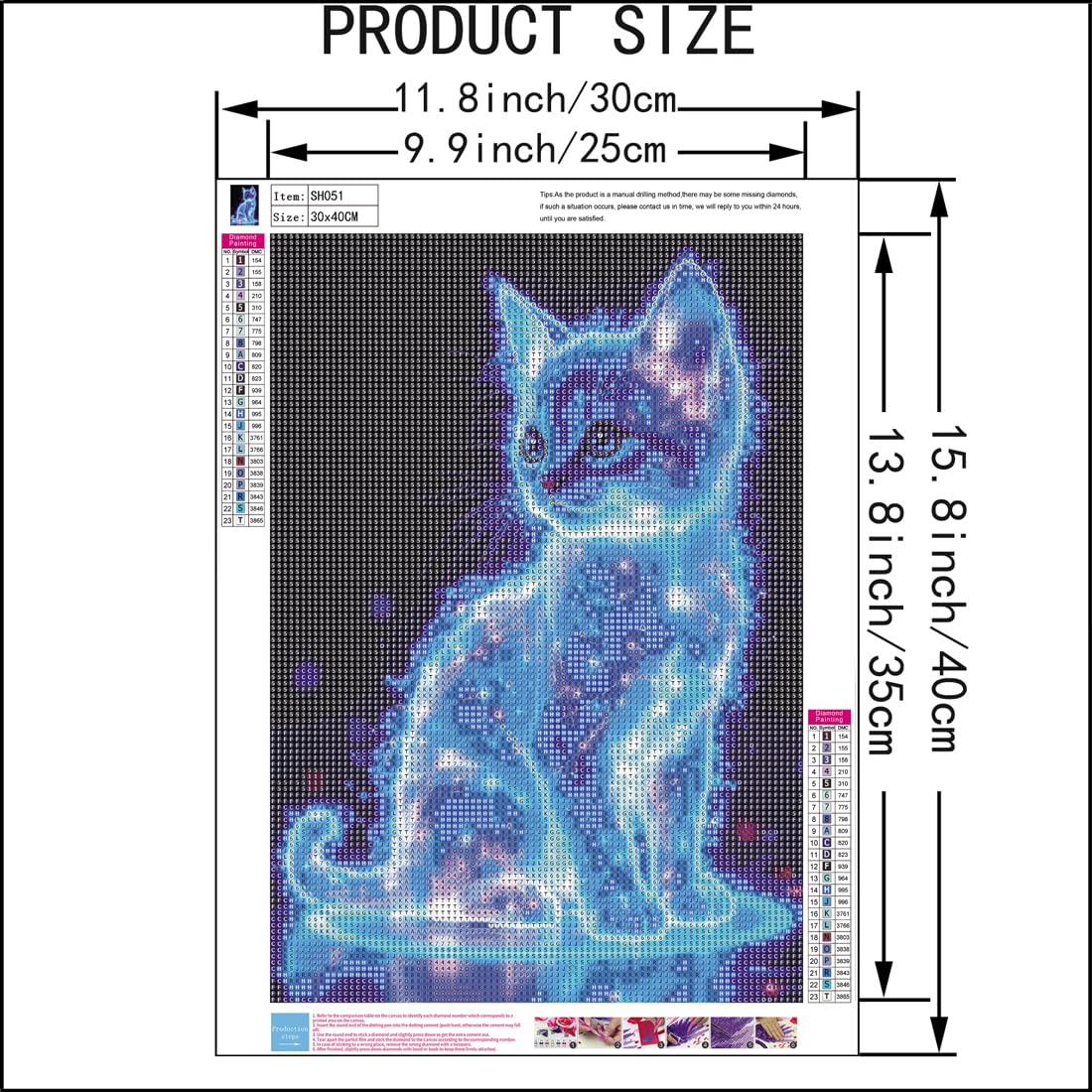 SHICERNHJ Cat Diamond Painting Kits for Adults DIY Round Gem Art Animal Cute Cat Diamond Art Kits for Adults,5D Full Drill Diamond Dots Crafts Paintings Canvas for Beginners Home Decor 12x16Inch SHICERNHJ