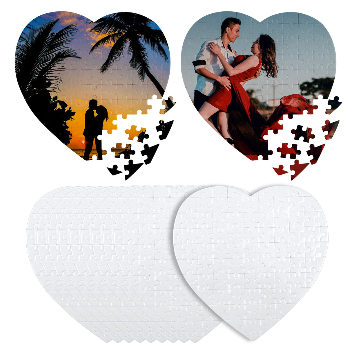 MAIKESUB Sublimation Puzzle Blanks 10 Sets Heart Shaped Sublimation Blanks Jigsaw Puzzles Heat Press DIY Puzzle Blank Custom Puzzle for Heat Transfer 83 Pieces Valentine's Day Present MAIKESUB