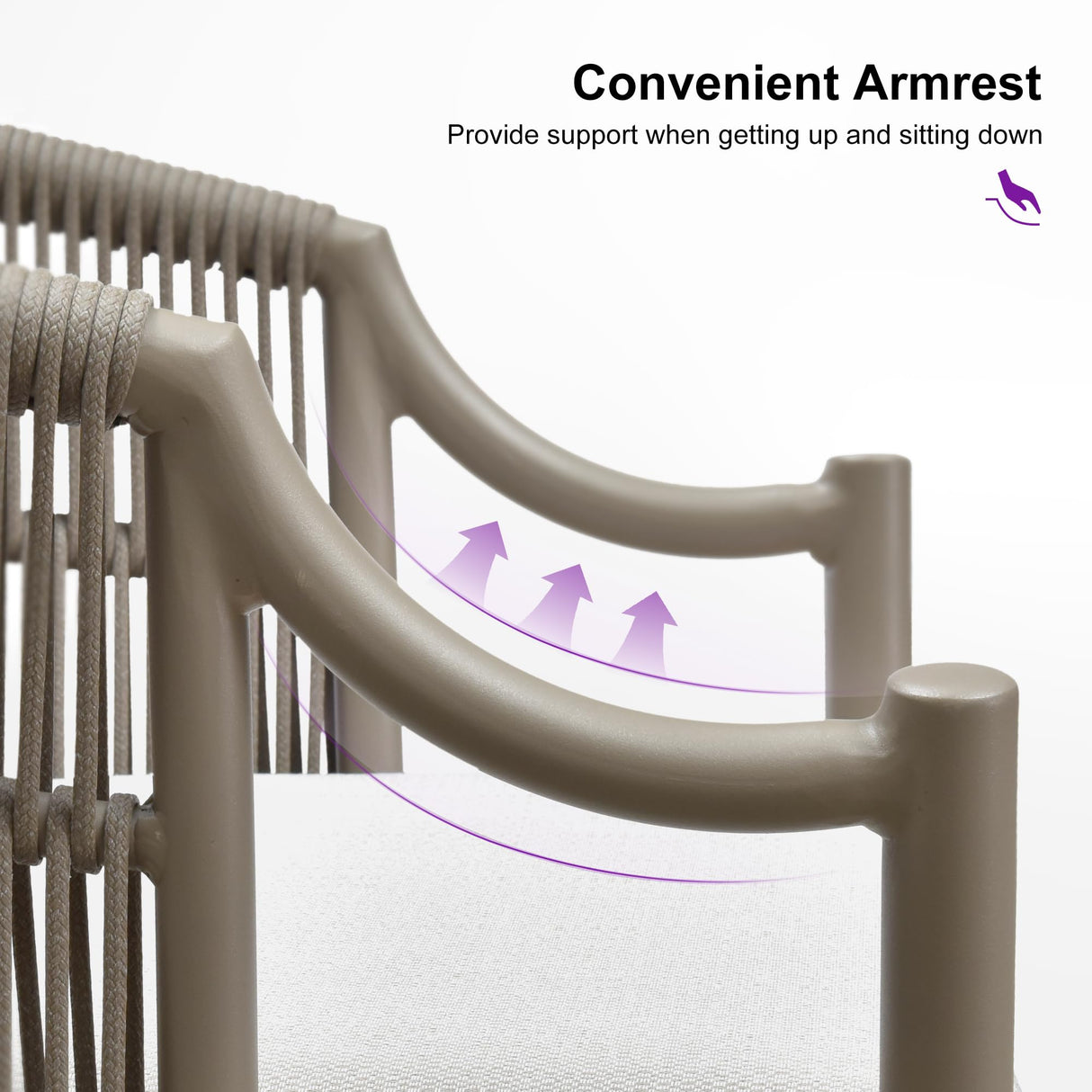 PURPLE LEAF 9 Pieces Outdoor Dining Set All Weather Wicker Patio Dining Set with Rectangular Aluminum Table and Modern Armrest Dining Chairs for Garden Deck Backyard Kitchen, Champagne PURPLE LEAF