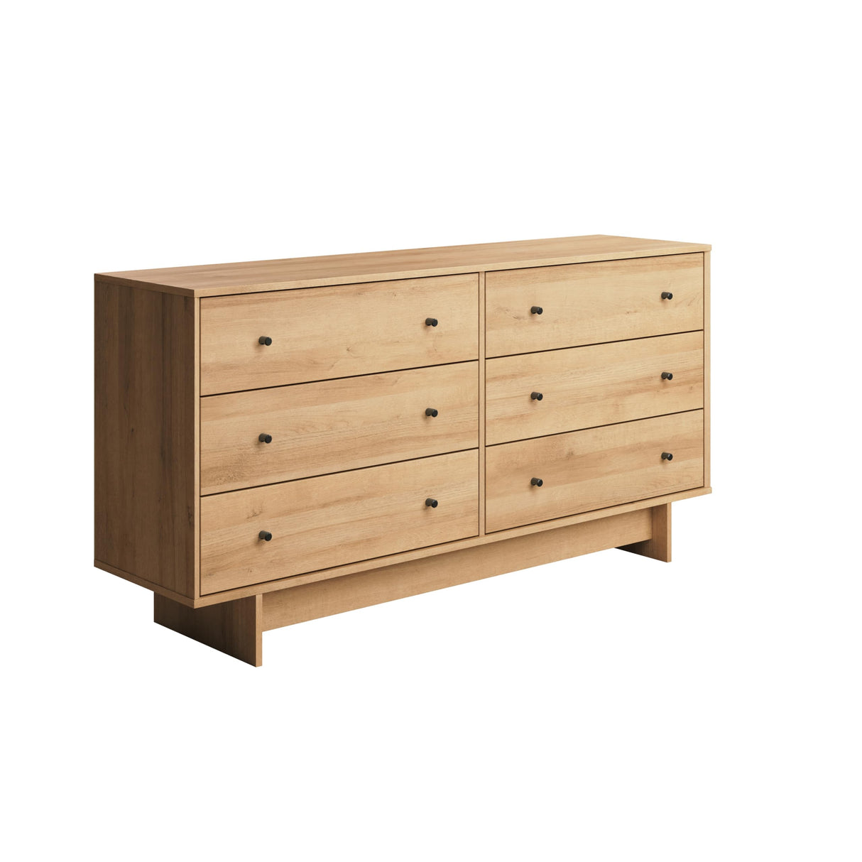 Prepac Finnley 6-Drawer Dresser in Natural Oak, Dresser for Bedroom, Extra-Wide Chest of Drawers with Storage, Modern Clothing Organizer for Home, Bedroom, Living Room, 16" D x 61" W x 31" H Prepac