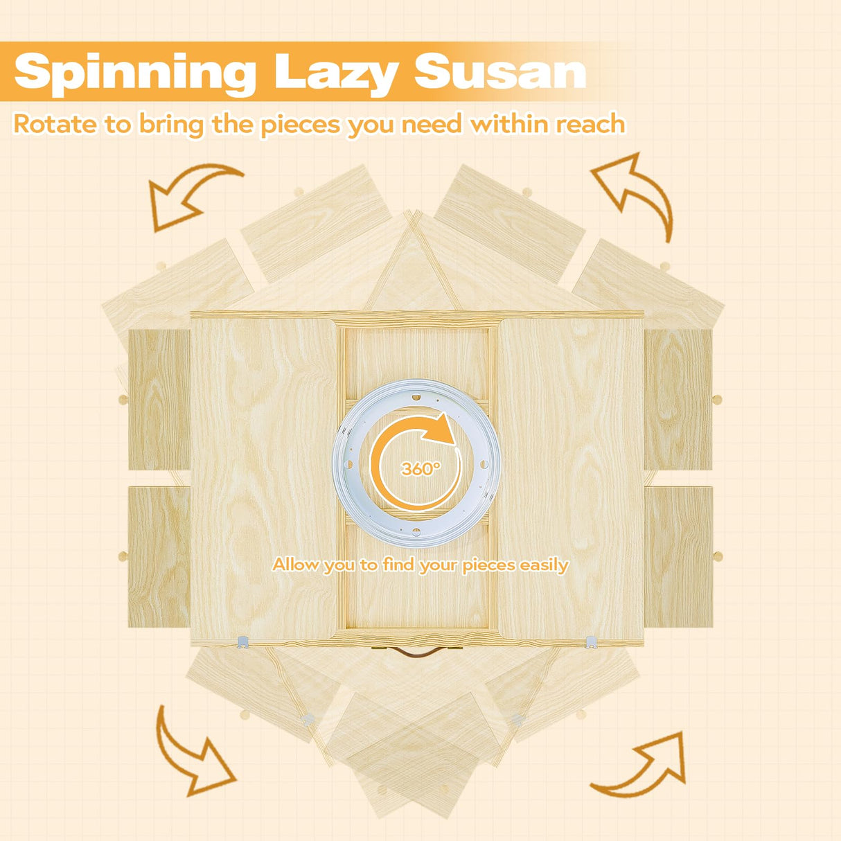 1500 Pcs Adjustable Jigsaw Puzzle Board with Drawers and Cover, 33.3"x24.3" Rotating Puzzle Table with Lazy Susan, Frame for Wall Art Display zoabhl