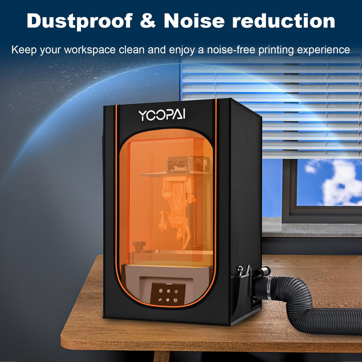 Resin 3D Printer Enclosure with Ventilation, 3D Printer Vented Enclosure Tent Cover Eliminate Odors Dustproof Isolate Noise Compatible with Creality Anycubic Elegoo Series LCD Resin UV 3D Printer YOOPAI LAB