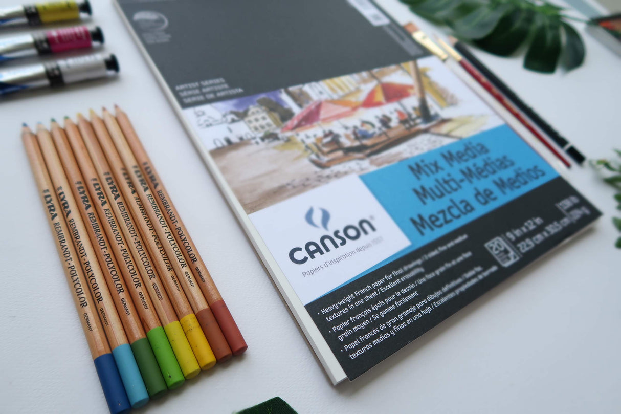 Canson Artist Series Mixed Media Book, Side Wire Bound, 7x10 inches, 40 Sheets - Lay Flat Art Notebook for Painting, Sketching, Drawing Canson