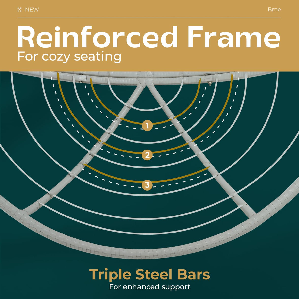 Bme 40" Ergonomic Wicker Papasan Chair with Soft Thick Density Fabric Cushion, High Capacity Steel Frame, 360 Degree Swivel for Living, Bedroom, Reading Room, Lounge Bme