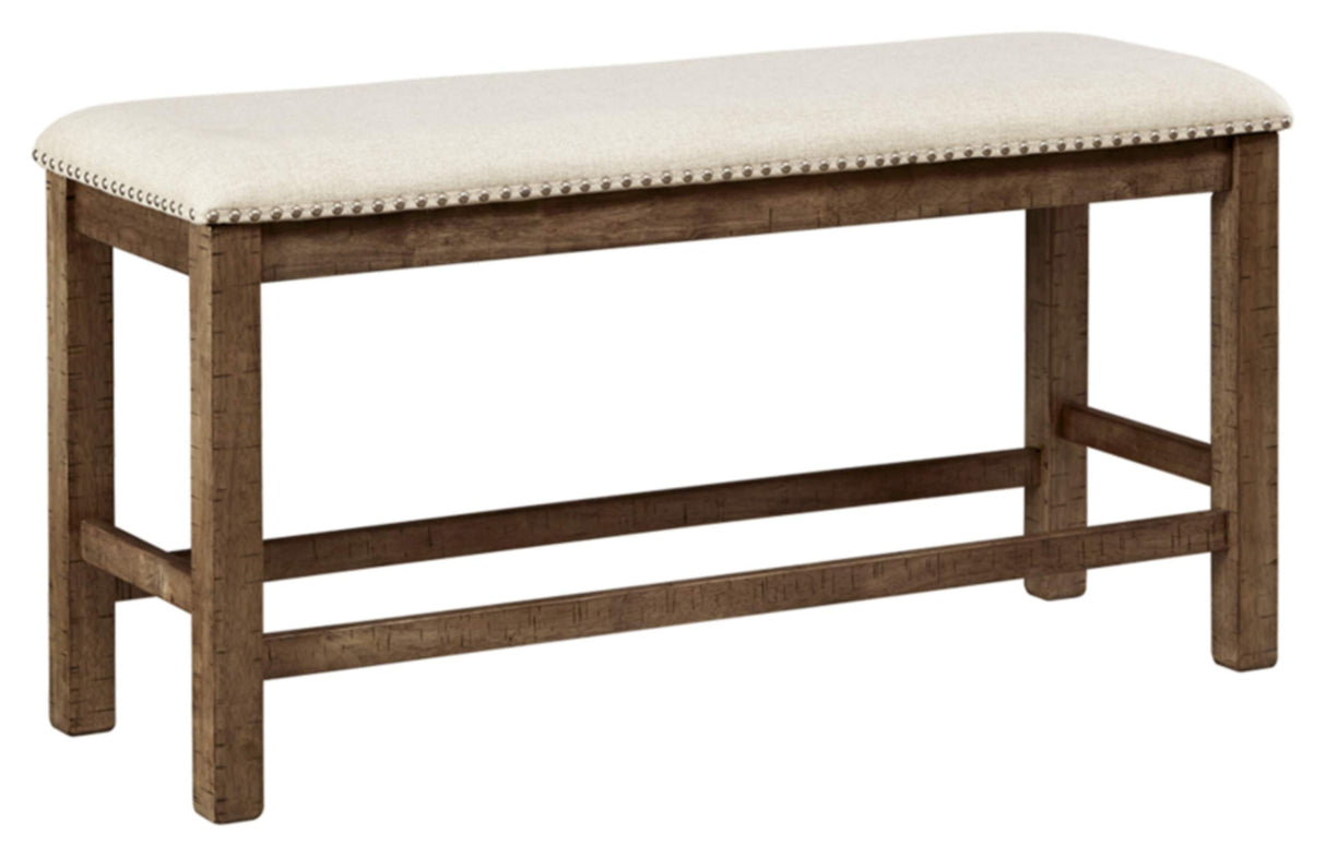 Signature Design by Ashley Morriville Counter Height Upholstered Dining Room Bench, Brown Signature Design by Ashley
