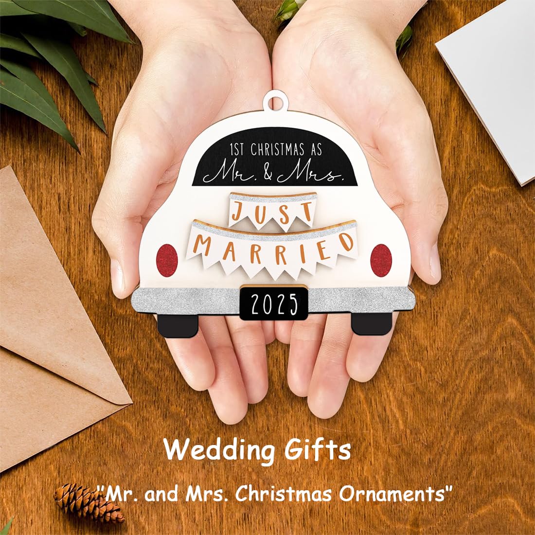First Christmas Married Ornament 2025, Our First Christmas As Mr and Mrs Christmas Ornament - Bridal Shower Gift, Marriage Gifts, Wedding Gifts for Couples, Gifts for Newlyweds YXOTJHS