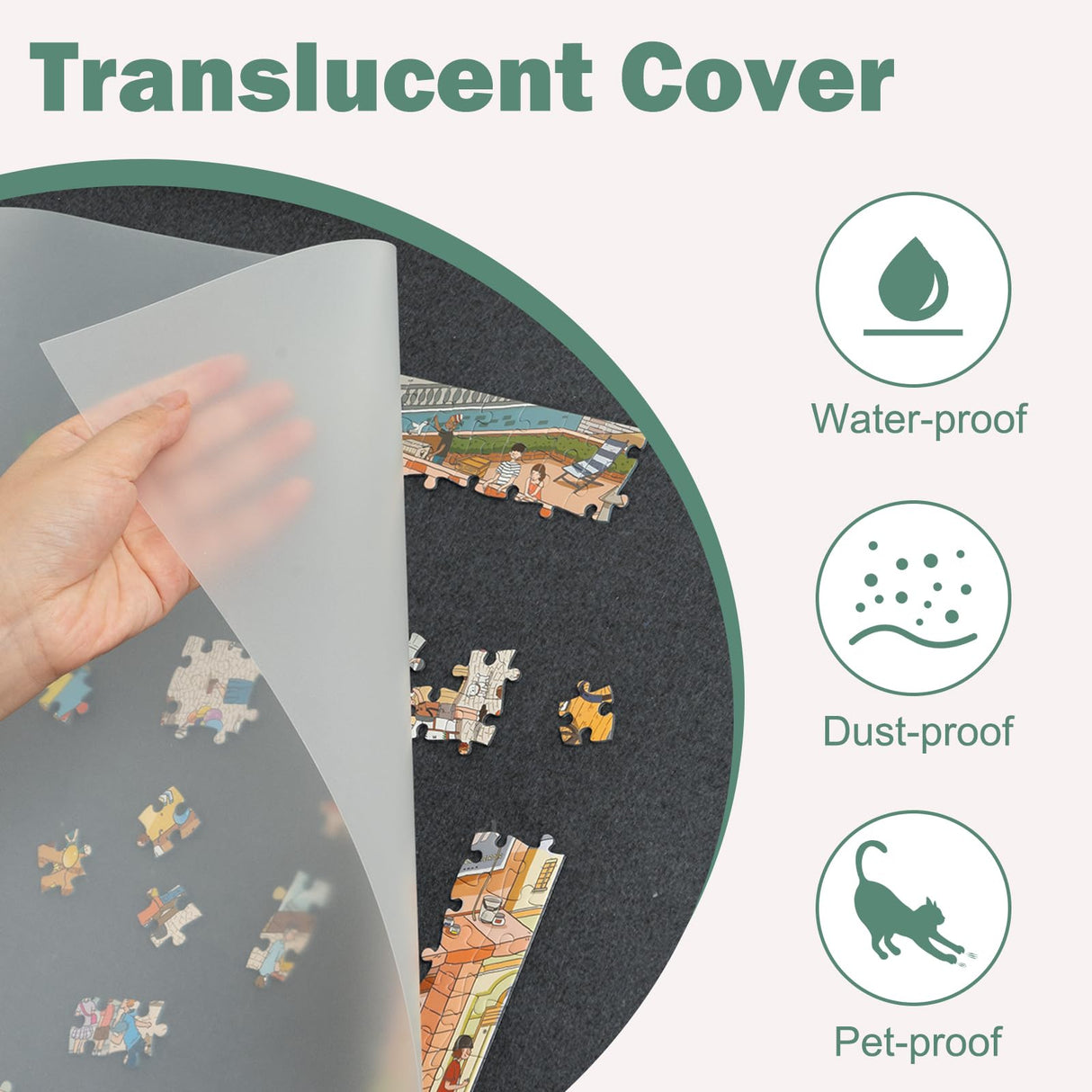 YKHALLYBEE 2000 Pieces Puzzle Board with 4 Drawers & Cover, 2-in-1 Puzzle Board with Adjustable Tilting Stand, Portable Jigsaw Wood Puzzle Board with Felt Table 41" W x 27.6" D HALLYBEE