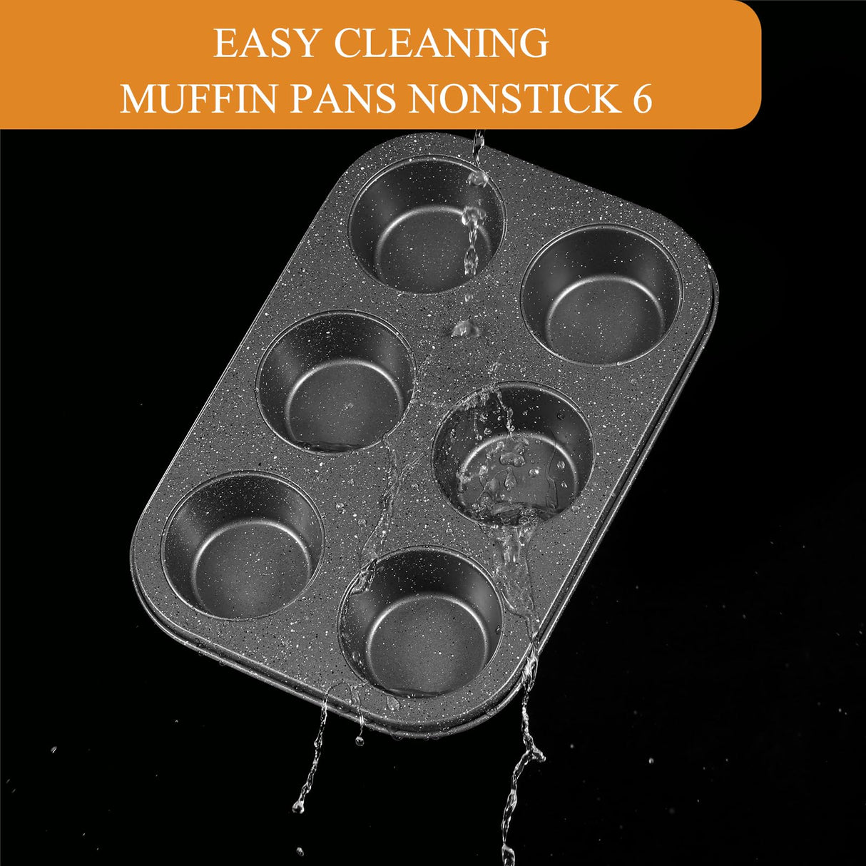 Walooza Muffin Cupcake Pan, Muffin Tins Nonstick 6, Muffin Top Cookie Cheese Cake Pan for Baking, Toast Oven Baking Supplies Small Cake Pans Muffin Cups Non Stick Walooza