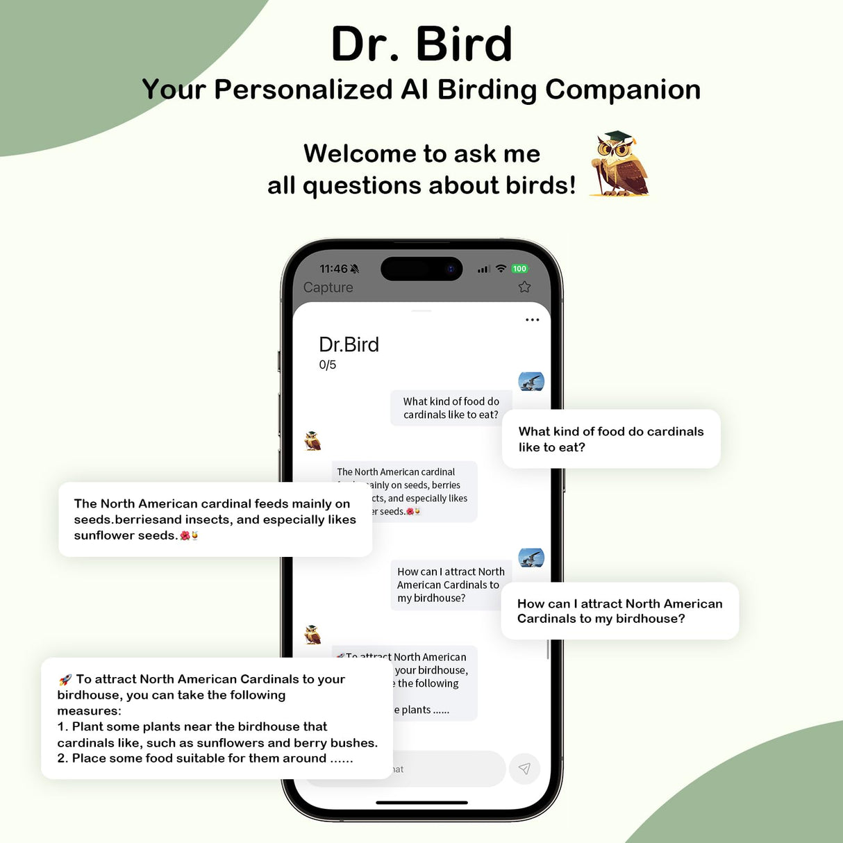Camojojo Bird Feeder with Camera of 32MP Photo & 4K Video, Smart Bird Feeder with AI Identify, 10000mAh Built-in Battery, Full-Color Night View, 32 SD, IP66, 2.4G/5G Dual WiFi Wireless, Live Function Camojojo
