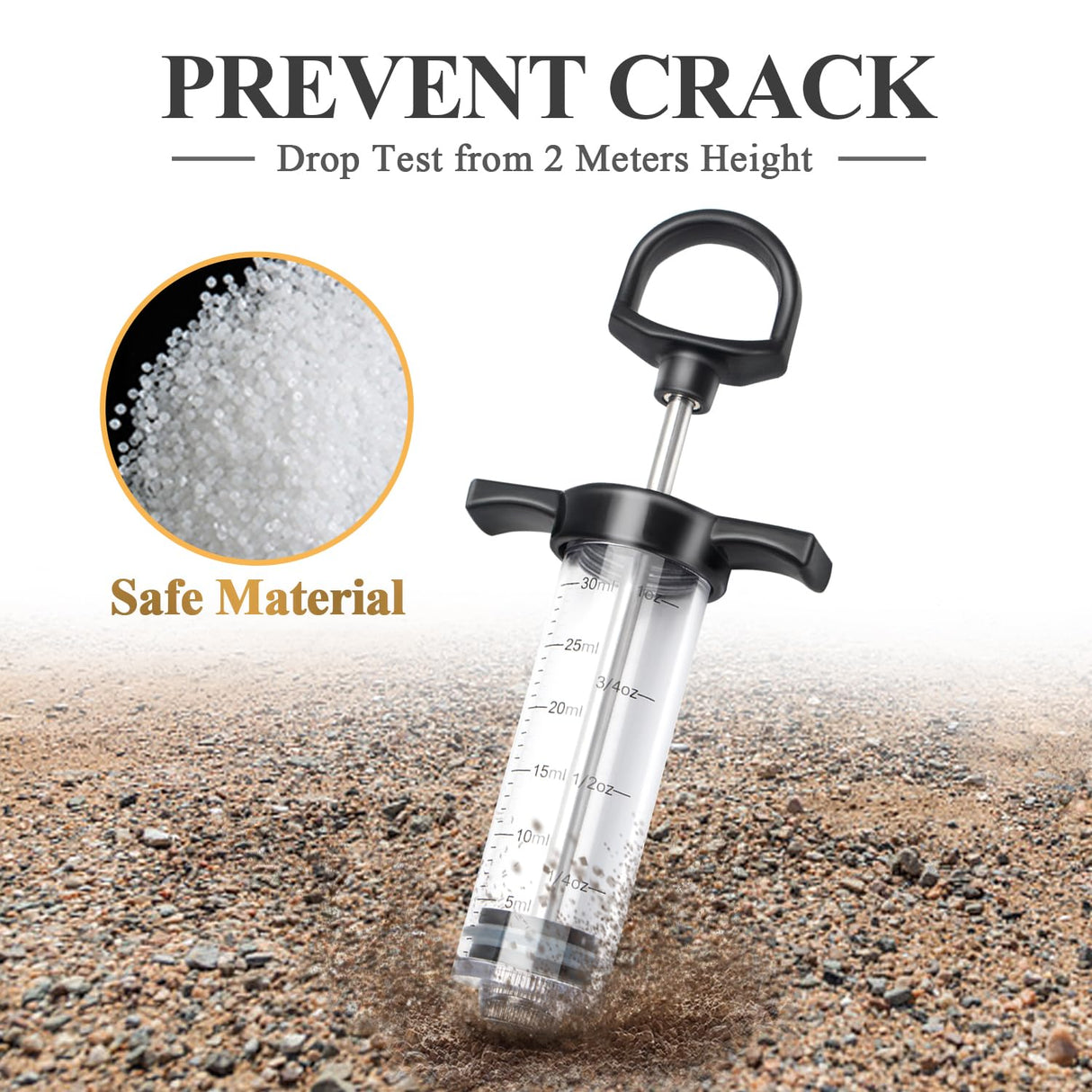 Tri-Sworker Plastic Meat Injector Kit for Smoker with 3 Flavor Food Syringe Needles, Ideal for Injecting Marinade into Turkey, Meat, Brisket; 1-OZ; Including Paper User Manual, Recipe E-Book (PDF) Tri-Sworker