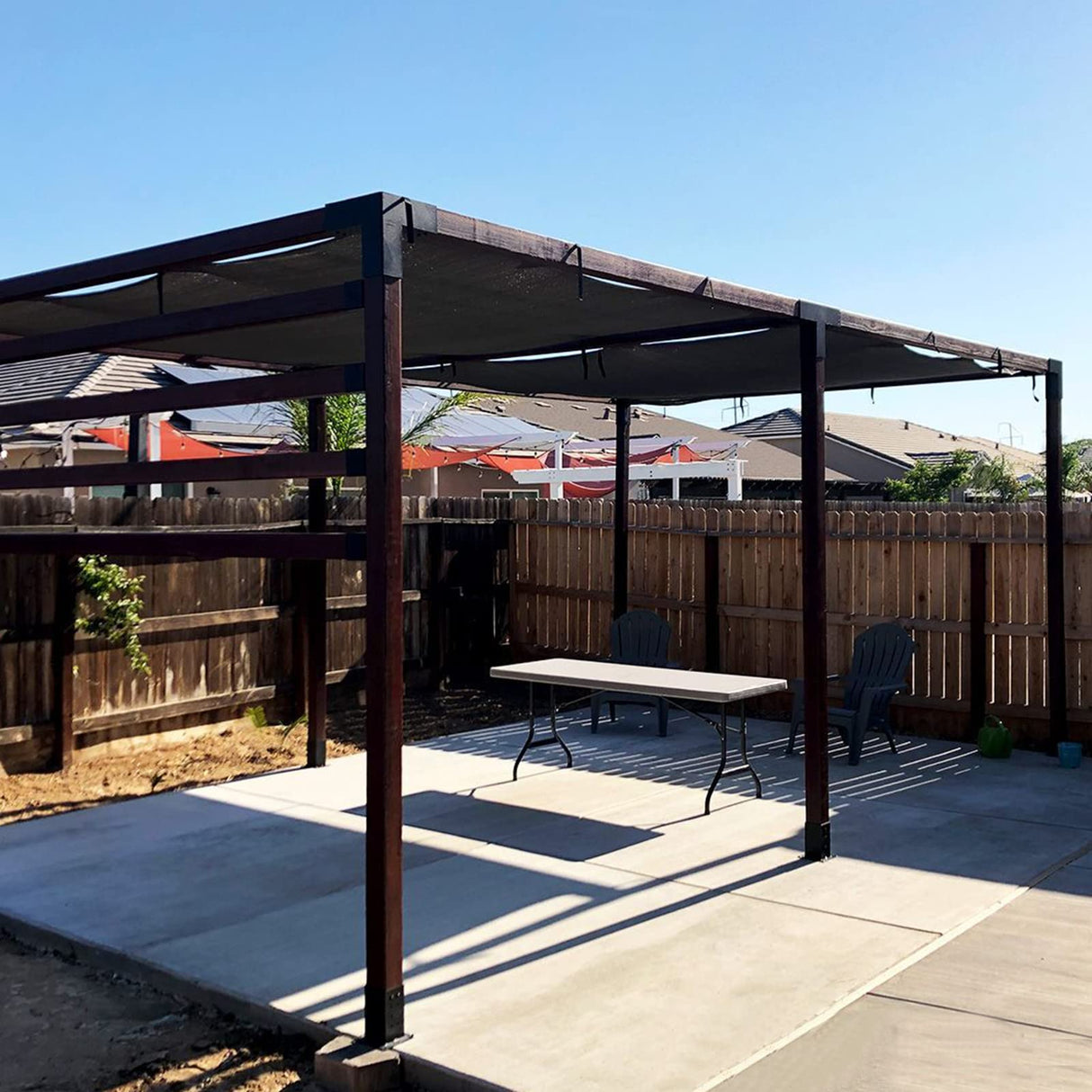 pergola Brackets 4x4 Woodworks Pergola kit Modular Modern Outdoor Pergola Hardware Kit DIY Elevated Wood Stand kit Includes 2 Bracket Shoulders 2 Boots for 4x4 (Actual: 3.5x3.5 Inch) Lumber Likeem