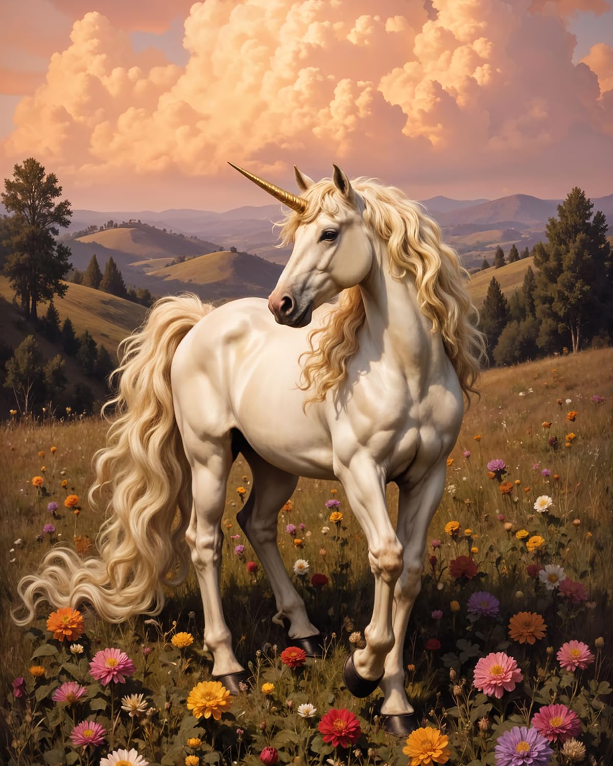 PRSTINCOL Diamond Art Kits for Adults,12x16 Inch DIY Paint by Numbers Kit for Adults,5d DIY Full Drill Round Gem Art Crafts Paintings for Home Wall Decor(Unicorn) PRSTINCOL