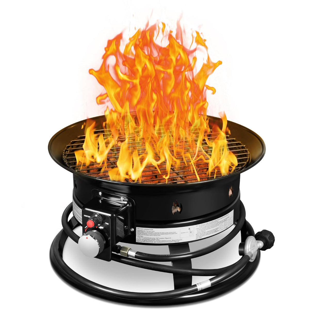 Flamaker Outdoor Fire Pit Portable Propane Gas Firepit Table for Outside Patio Fireplace Smokeless Firebowl with Cover and Carry Kit for Camping, Backyard, RV Flamaker