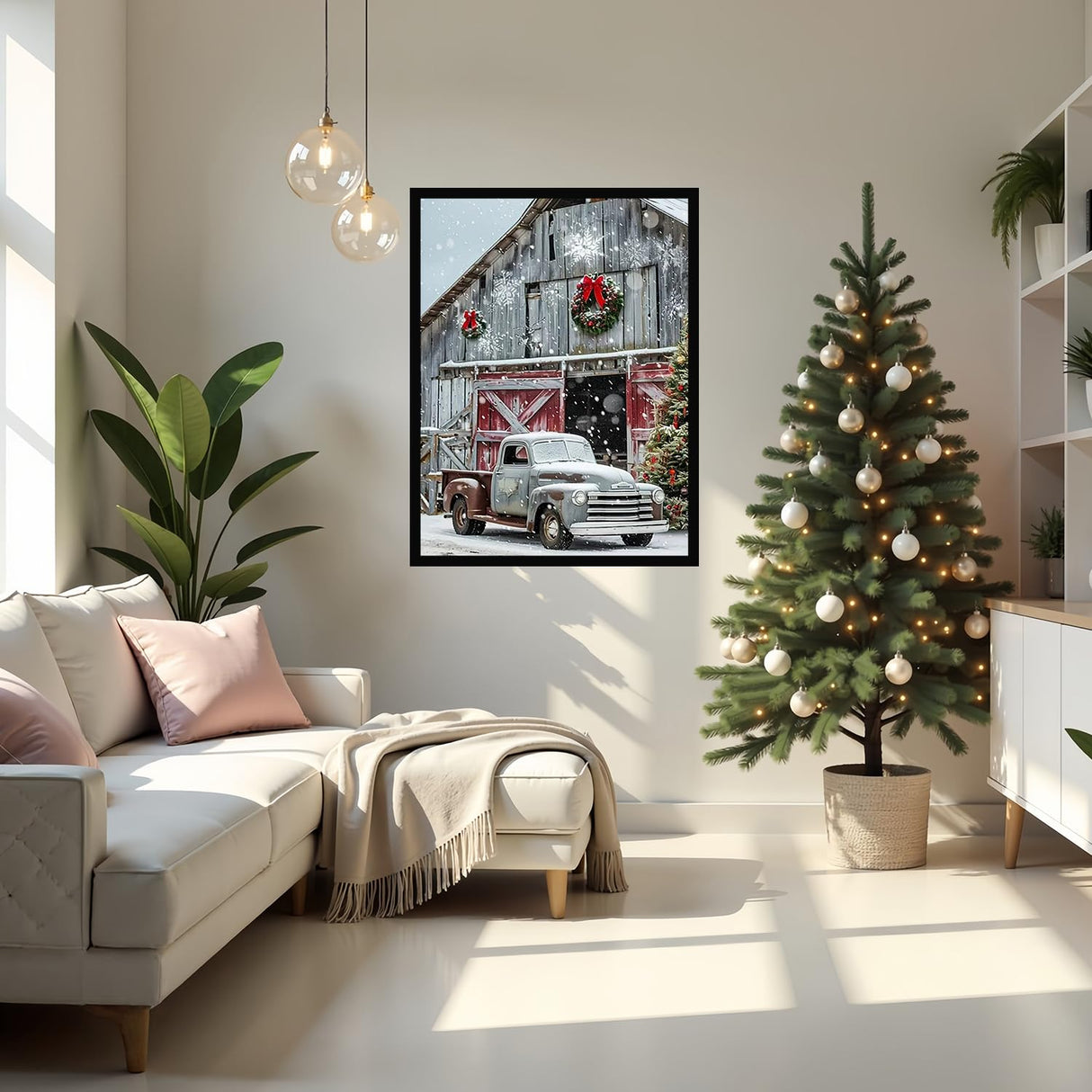 Paint by Numbers Kit for Adults Beginner, Christmas Winter Car House Easy Paint by Number Kits Canvas Without Framed,DIY Acrylic Oil Painting Adults Paint by Numbers Kits for Home Wall Decor 12x16 In. JYXSJYYD