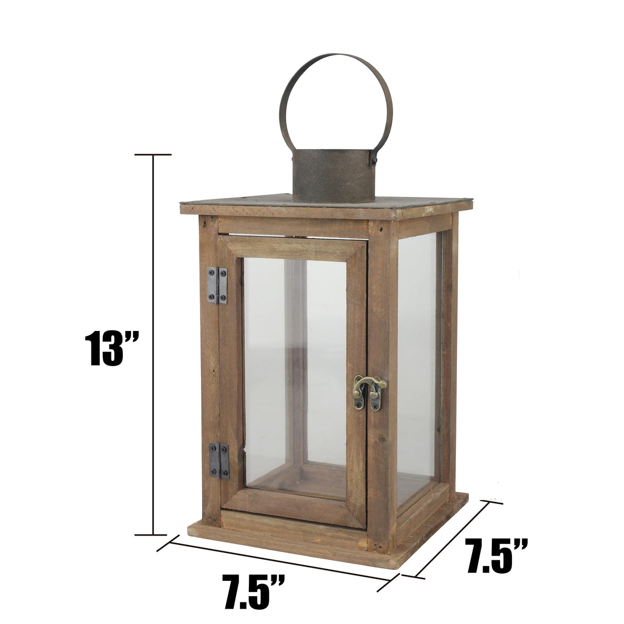 Stonebriar SB-5174B Rustic 12.5" Wooden Candle Lantern, Large, Brown Stonebriar