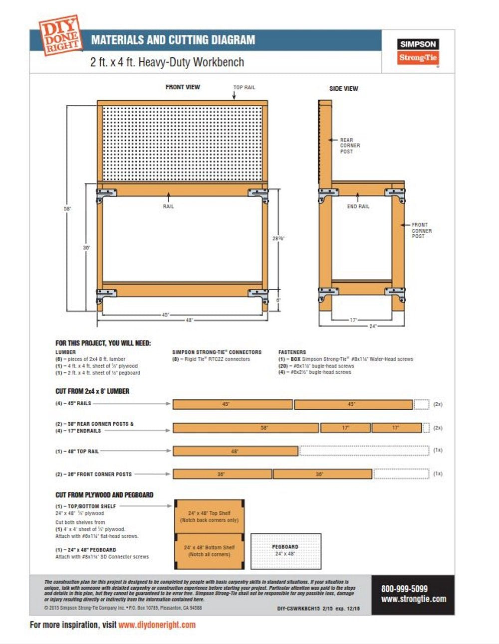 Simpson Strong-Tie WBSK - Workbench and Shelving Hardware Kit Simpson Strong-Tie