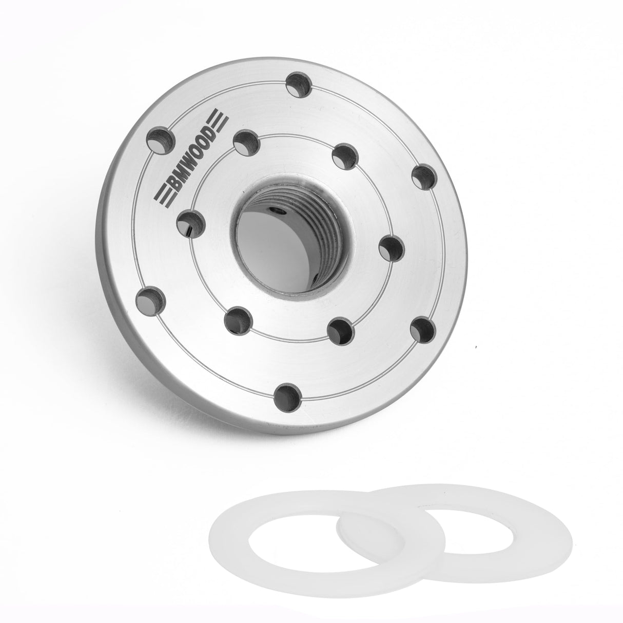 BMWOOD 4" Faceplate with 1-1/4"x8TPI Thread, with Two Nylon Washers for Woodturning Lathe. BMWOOD