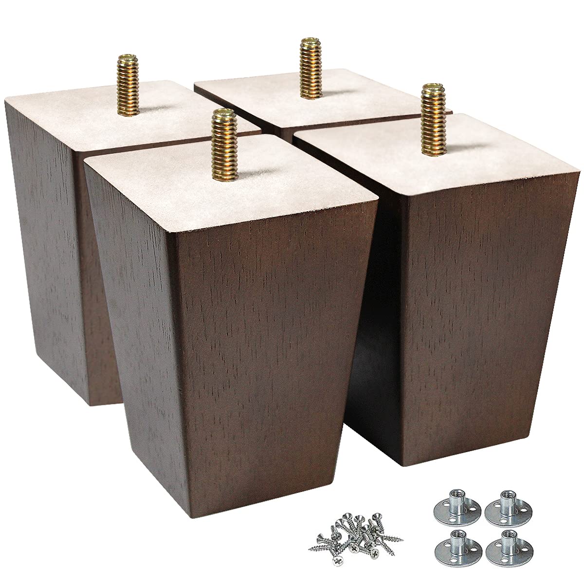AORYVIC Wood Legs for Furniture 4 inch Sofa Legs Square Bed Legs Pack of 4 AORYVIC