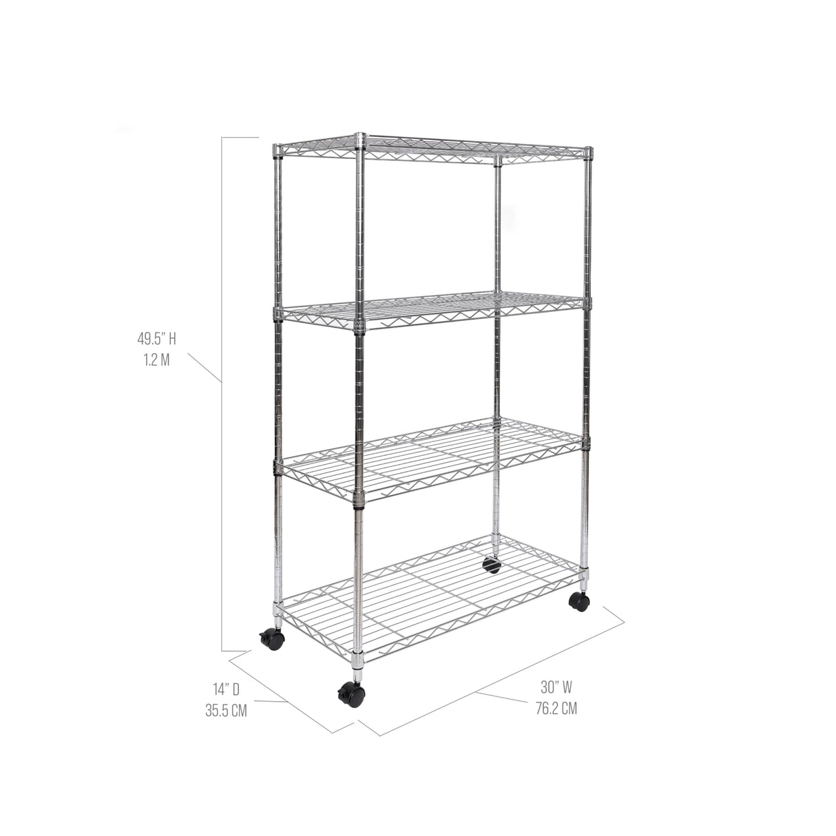 Seville Classics Solid Steel Wire Shelving Storage Unit Adjustable Shelves Organizer Rack, for Home, Kitchen, Office, Garage, Bedroom, Closet, Steel, 4-Tier, 30" W x 14" D Seville Classics