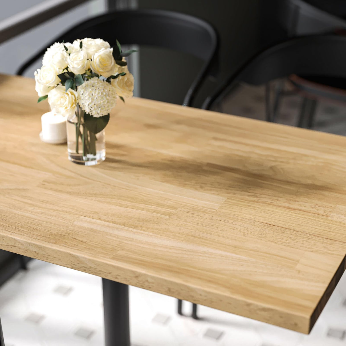 ARIEL 60 x 25 x 1.5 Hevea Unfinished Butcher Block Countertop, Solid Wood Butcher Block Table Top for DIY Workbench Top, Dining Table Top, Kitchen Island Top, Washer Dryer Top ARIEL