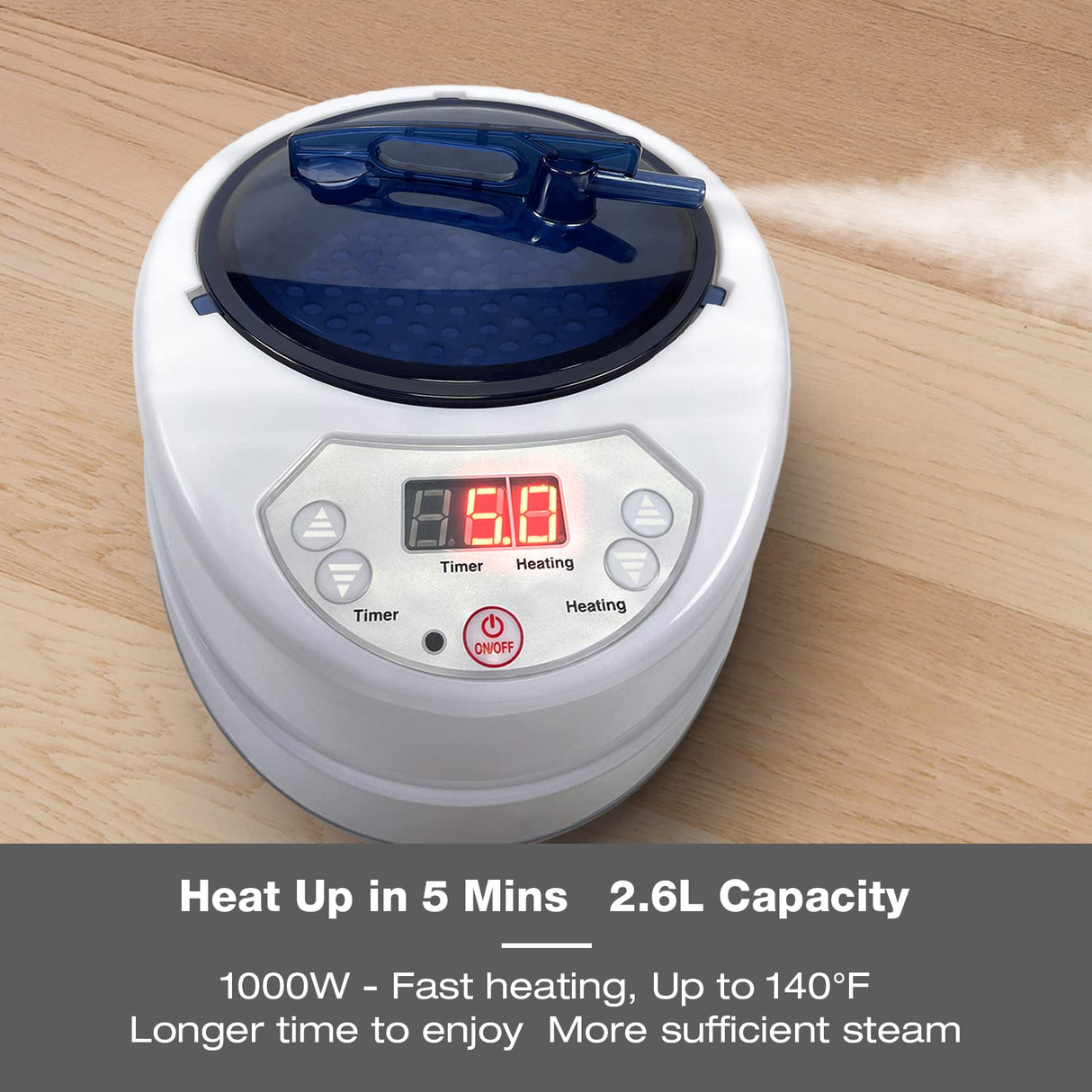 HIGOSPRO 2.6 L Sauna Steamer, Portable Sauna Generator for Sauna, Home SPA Fumigation Steam Machine with Touch Button, Timer Display and Remote Control HIGOSPRO