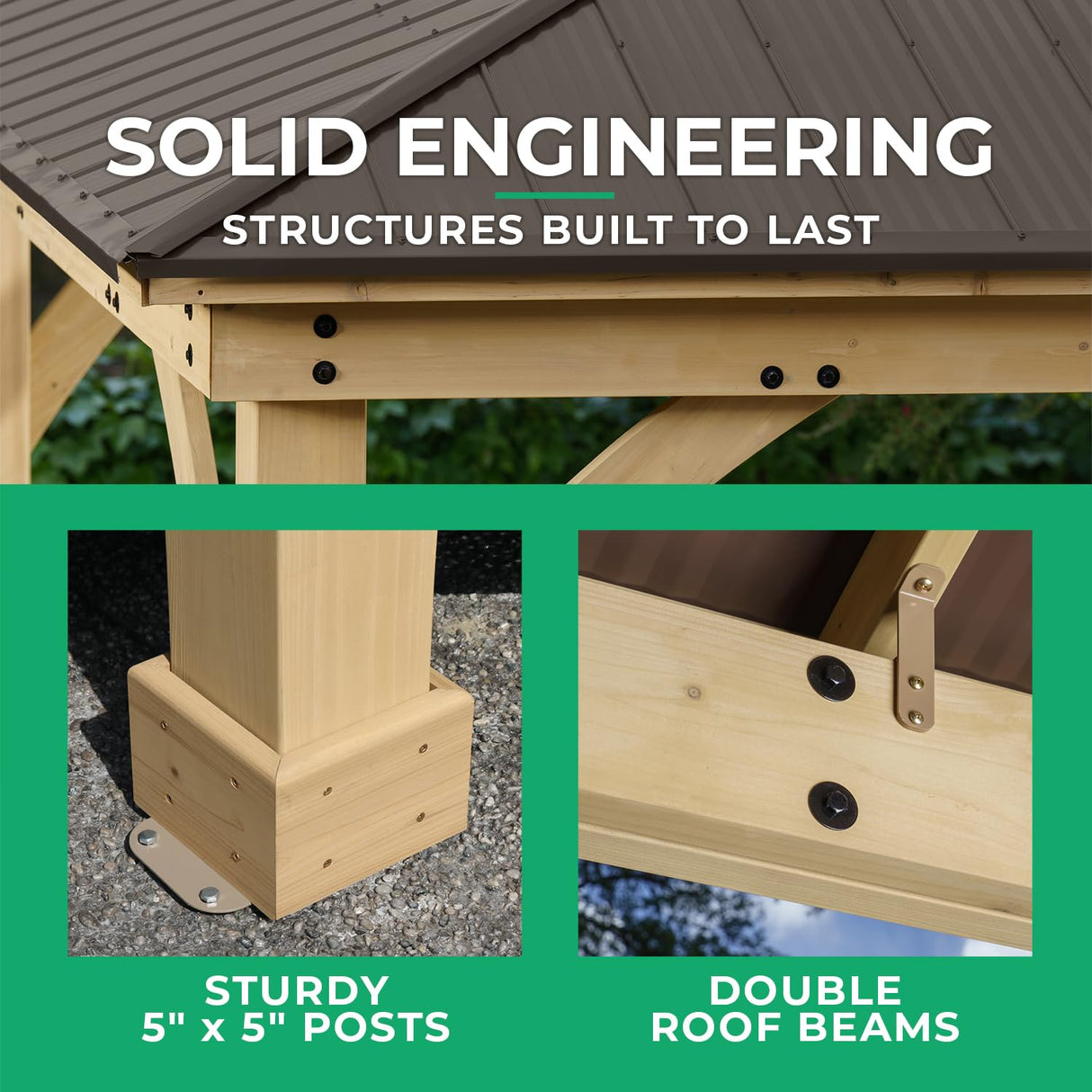 Yardistry 10' x 10' Meridian Gazebo Brown Yardistry