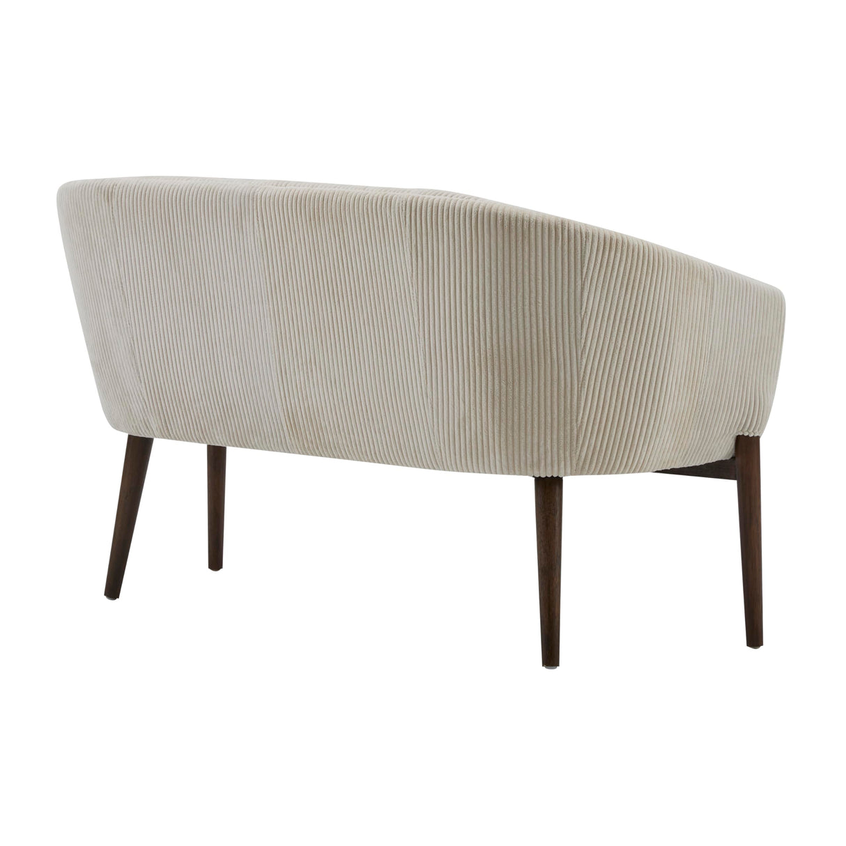 Christopher Knight Home Irelia Corduroy Recessed Arm Loveseat, Comfy Upholstery 2 Seater Sofa, Wooden Frame Living Room Chair, Mid-Century Modern Soft Seating Lounge Sofa, Beige + Walnut Christopher Knight Home