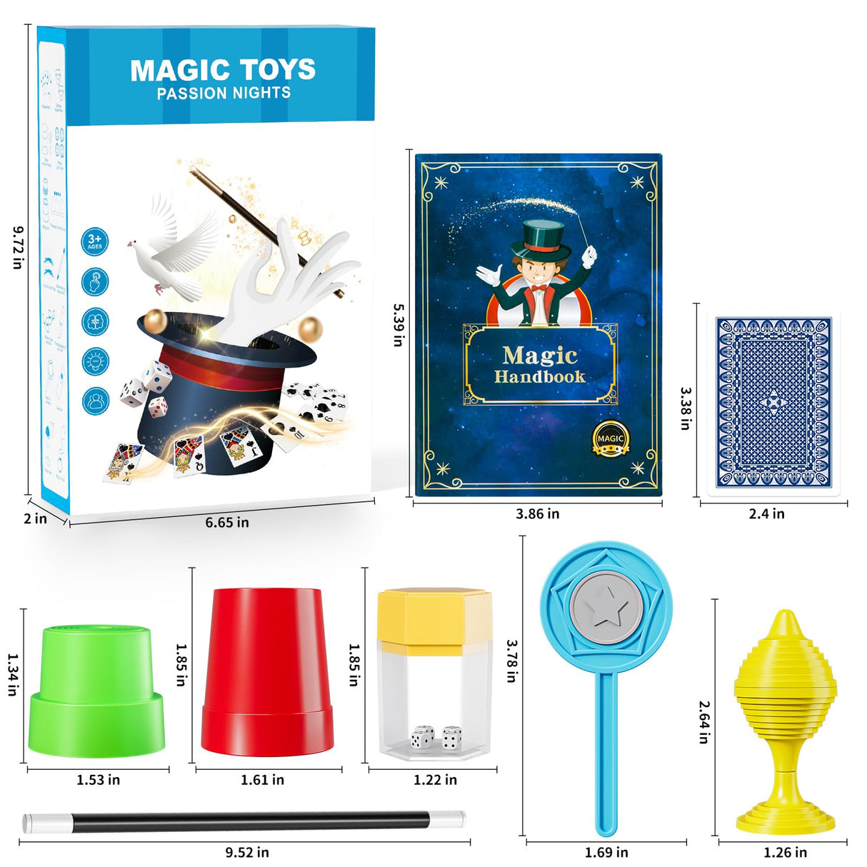 Novaluki Magic Kit for Kids - 74 Magic Tricks Performance with Manual and Videos, Magic Gift Set for 6+ Years Old Beginner Magicians, Perfect for Halloween Christmas Birthday Parties & Family Fun Novaluki