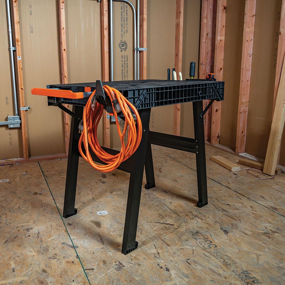 Klein Tools 54410MB MODbox Work Bench, Folding Work Table, Portable Workstation, 1000-Pound Capacity, Compatible with MODbox Rail System Klein Tools