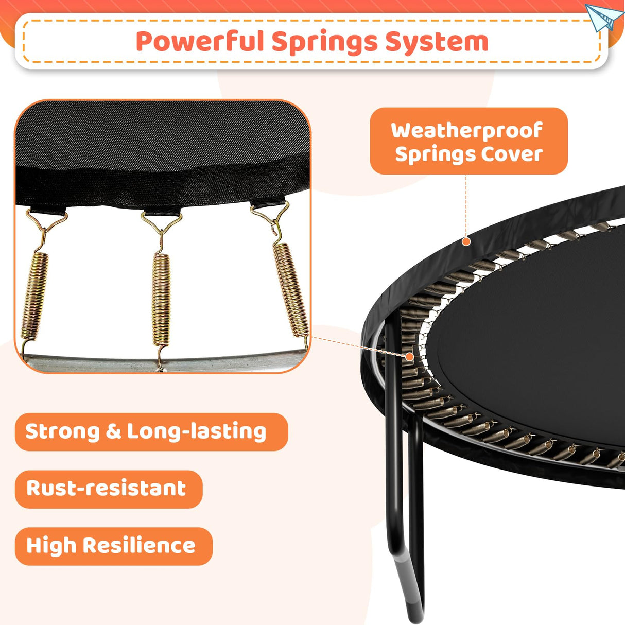 Zevemomo 16FT Trampoline Outdoor for Kids, 16 FT Trampoline w/LED Light, Basketball & Hoop, Pumpkin Shape, ASTM Certified, Heavy Duty Galvanized Anti-Rust Coating Zevemomo