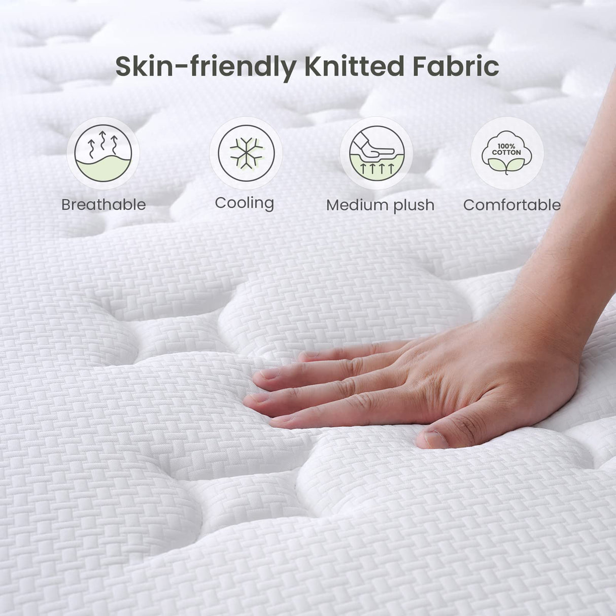Dourxi King Size Mattress 12 Inch Hybrid Mattress in a Box with Gel Memory Foam, Individually Pocketed Springs for Support and Pressure Relief - Medium Plush Dourxi
