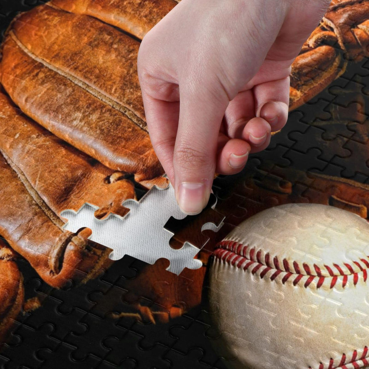 Kigai Vintage Baseball Glove Puzzles for Adults 1000 Pieces, Adults and Kids Ntellectual Decompression Jigsaw Game for Christmas Holiday Toy Birthday Gift Kigai