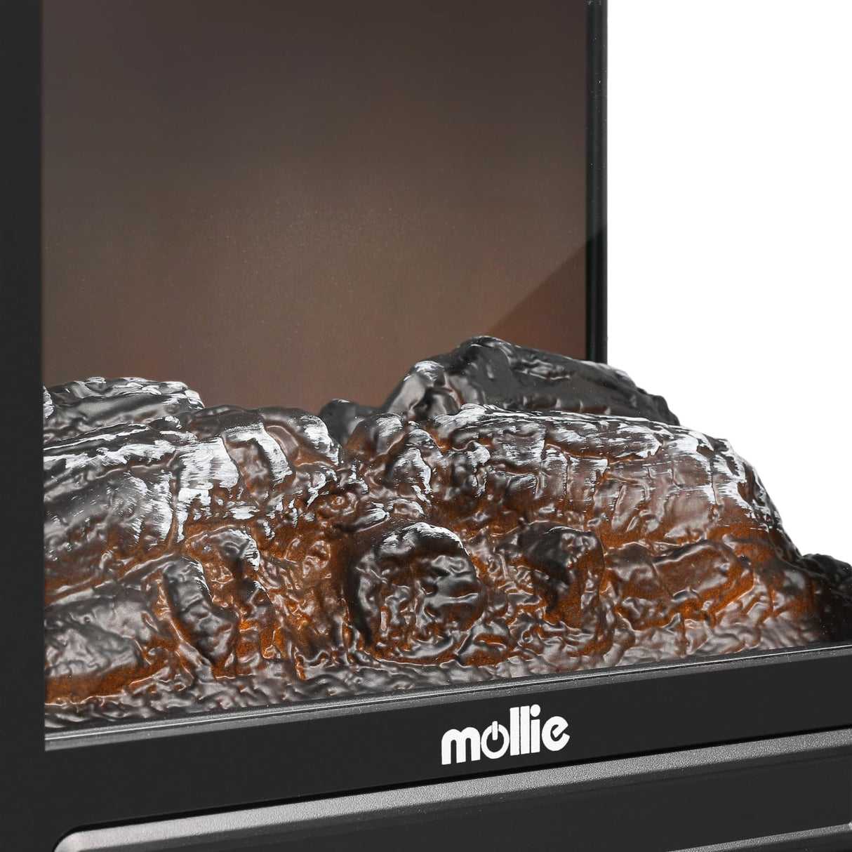 mollie 21-Inch Electric Fireplace Stove 1500W Portable Indoor Freestanding Fireplace Heater with Flame Effect and Adjustable Temperature, Overheating Protection (Black) mollie