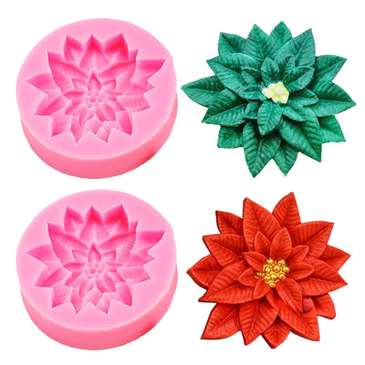 2PCS Christmas Holly Leaf Silicone Molds, Christmas Chocolate Fondant Mold for Baking, Plant Leave Resin Candle Soap Mold, Cake Decorating Dessert Mold, DIY Resin Casting Clay Craft Accessories