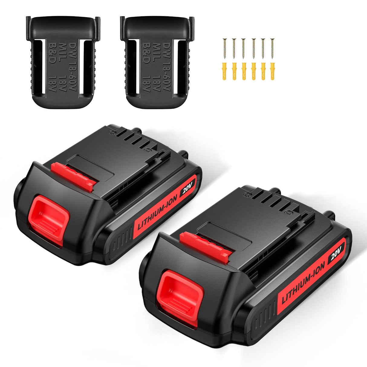 TURPOW Upgraded 3800mAh Replacement for Black and Decker 20V Lithium Battery MAX LBXR20 LB20 LBX20 LBX4020 LB2X4020 LBXR2020-OPE Cordless Power Tools with Wall Mount Holder TURPOW