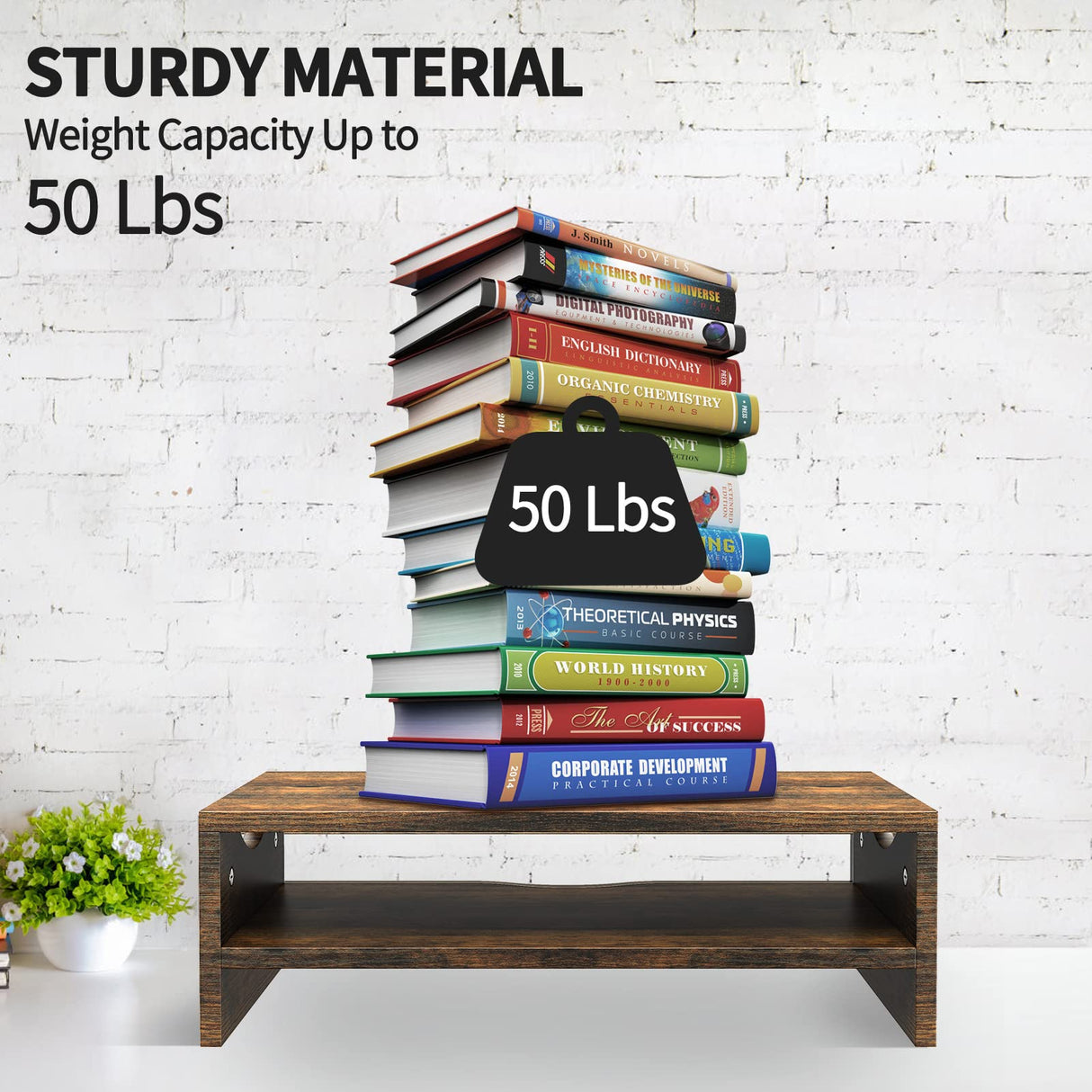 Zimilar Monitor Stand Riser, 2 Tiers Laptop Computer Monitor Riser for PC Screen, iMac, Desktop Wooden Screen Monitor Stand Riser with Storage for Home Office Zimilar