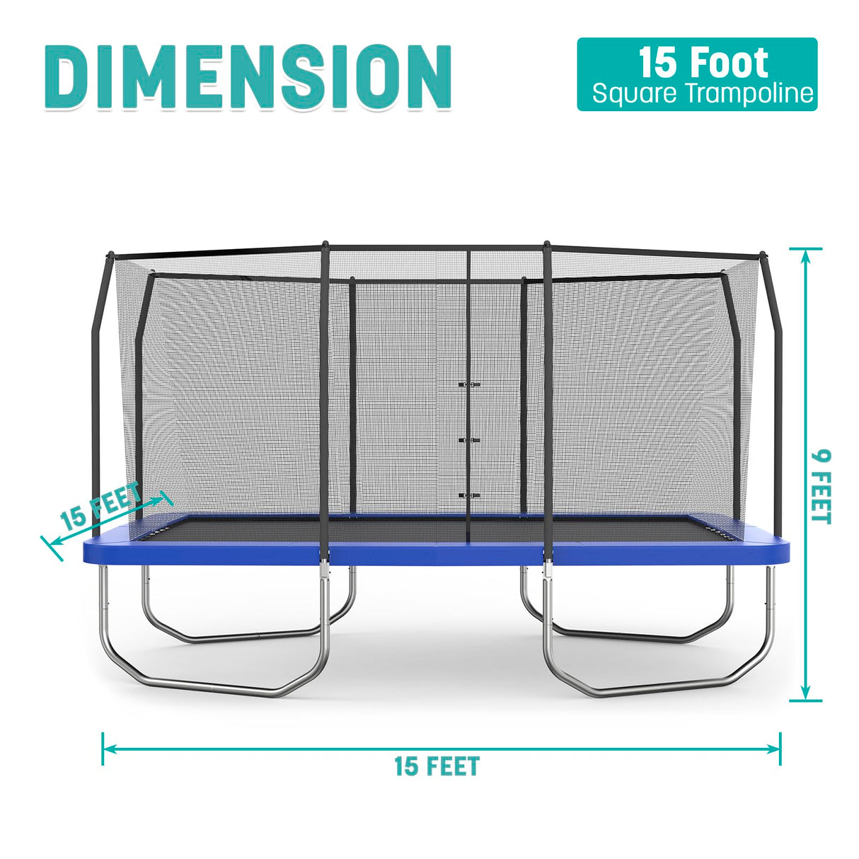 Skywalker Trampolines 9x15 FT Rectangle Trampoline with Safety Net, ASTM-Approved Outdoor Backyard Fun for Kids & Teens Skywalker Trampolines