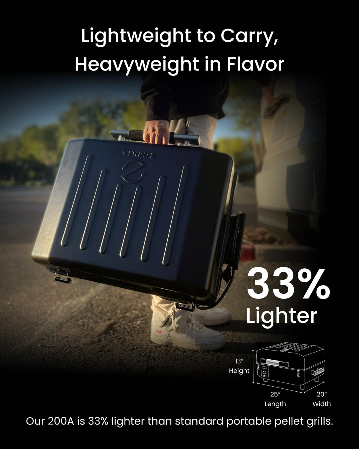 Z GRILLS 200A Portable Wood Pellet Grill & Smoker, Tabletop Wood Pellet Smoker with PID V2.0 Controller, Meat Probes, 202 sq.in Cooking Area, Fit for RVs, Road Trips & Apartments Z GRILLS