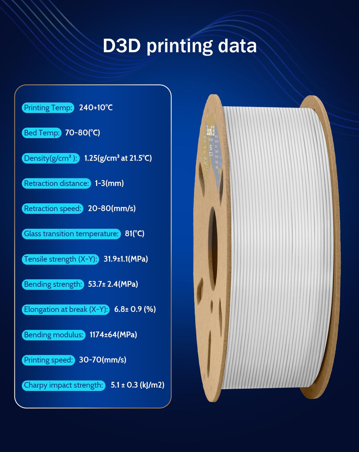 DURAMIC 3D PETG Filament 1.75mm White, 3D Printing Filament 1kg Spool(2.2lbs), White Filament 1.75mm Dimensional Accuracy +/- 0.05 mm Non-Tangling Non-Clogging Non-Stringing DURAMIC 3D