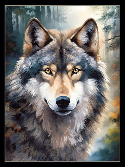 Eiflow DIY Diamond Art Painting Kits for Adults Wolf, 5D Animal Diamonds Painting Full Round Drill(12x16in)