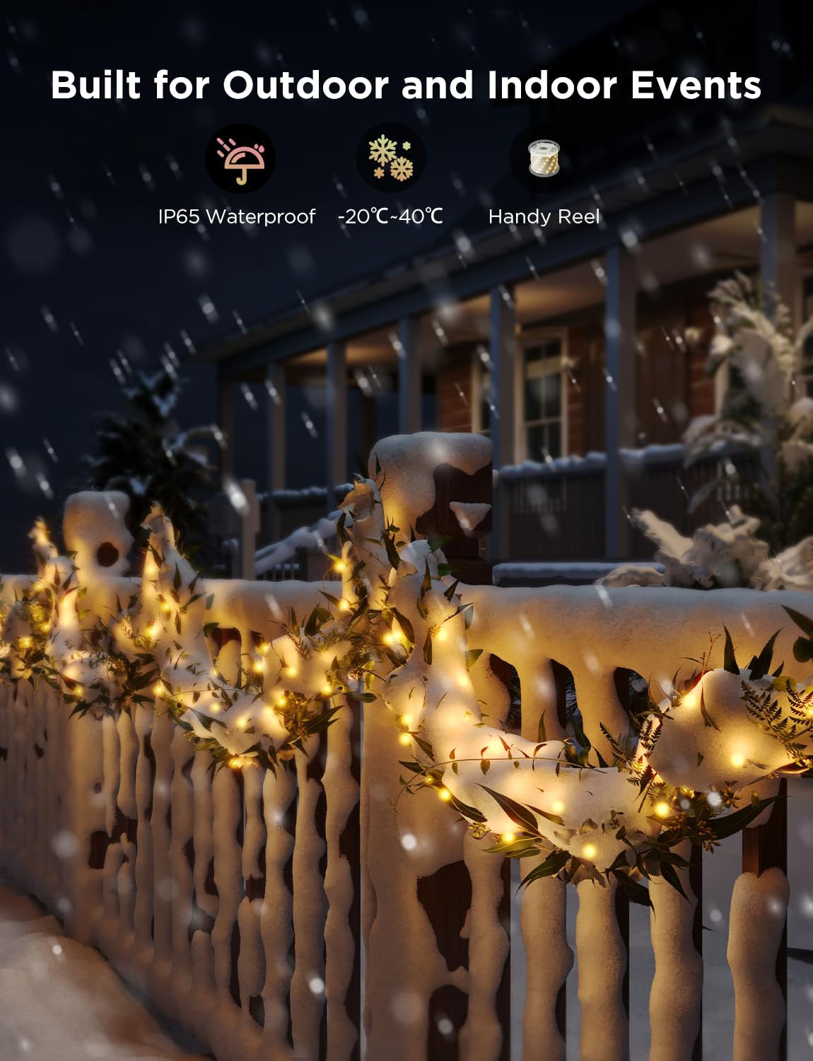 Govee Christmas Lights 66ft, Smart RGBIC Christmas String Lights App-Controlled, 125+ Scene Modes, IP65 Waterproof, Sync with Music, Works with Alexa, Lights for Christmas Decorations Indoor Outdoor Govee