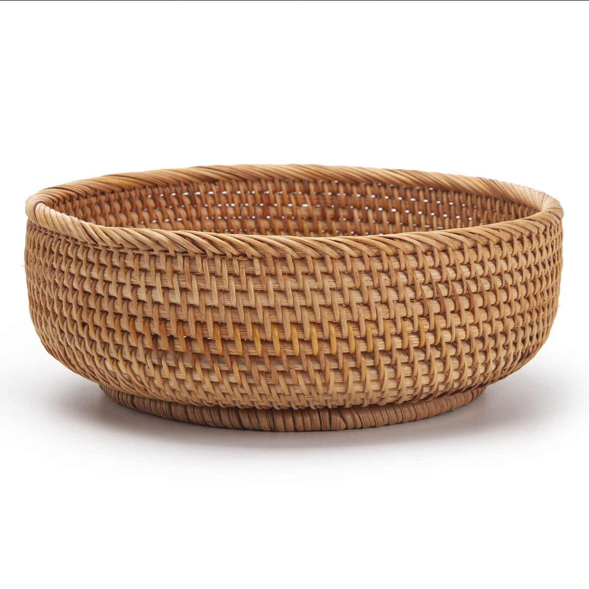 Round Rattan Fruit Baskets Woven Storage Bowls Key Holder Stackable for Shelf Kitchen Tabletop Natural Set of 3 DECRAFTS