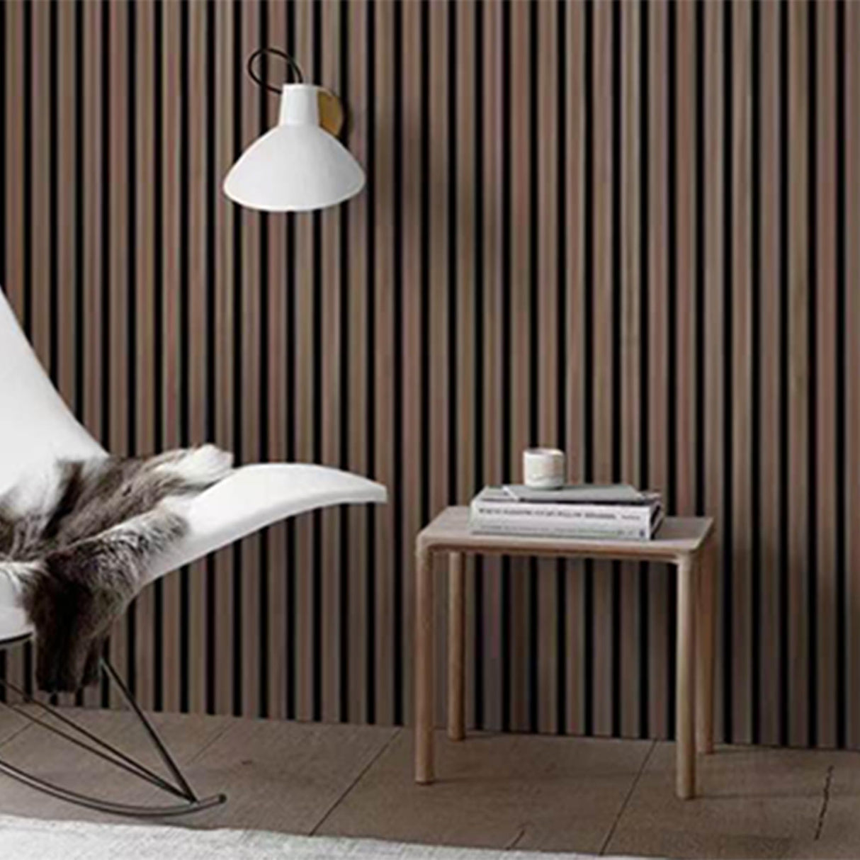 Acoustic 3D Panels for Interior Wall and Ceiling Decor, Soundproof Wood Accent Slat Fluted Noise Absorbing Panels Decorative for Bathroom, Bedroom,Genuine Walnut Wood Veneer, 94.5" X 23.6" Each Box Kieacia