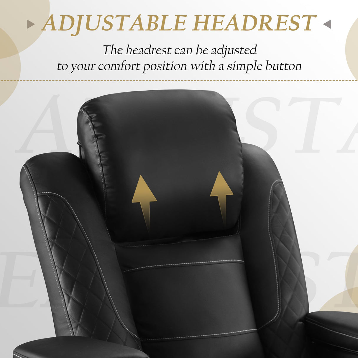 TUNYI Home Theater Recliner Chair - Power Recliner Sofa Chair with Adjustable Headrest Faux Leather Reclining Chair with USB/Storage/LED Light/Cup Holder (Black, 1 PC) TUNYI