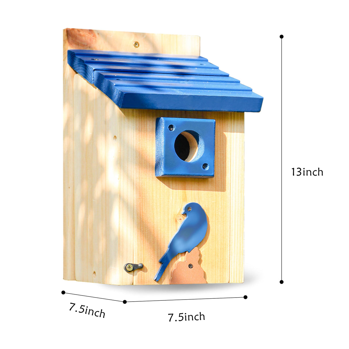 Cedar Alpha 2pc Bluebird Houses Nesting Box - XL Size 13" Heavy Duty Birdhouses for Outside - Wall Tree Pole Mountable - 1.5” Hole 13/16" Thickness - Large Inside Space - Tree Tie Bending Updated CEDAR ALPHA