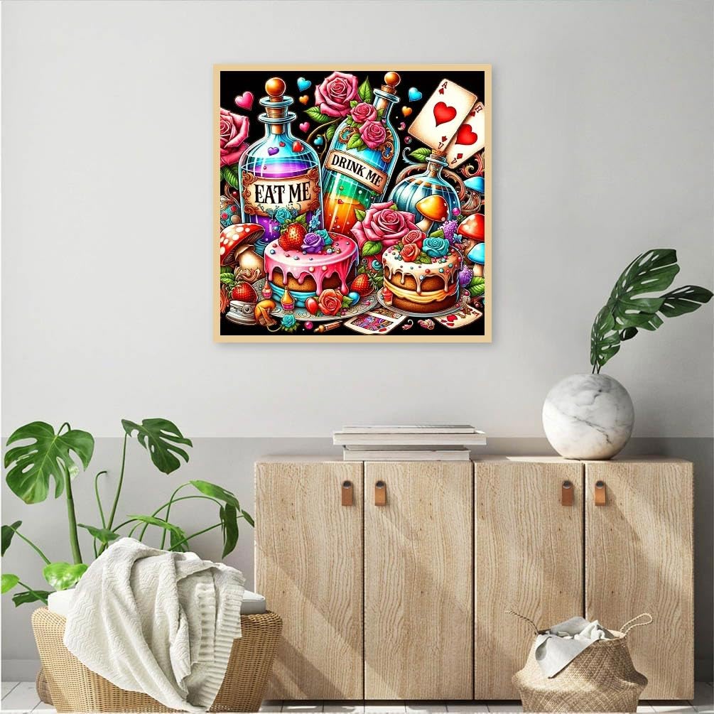 JFYHAB Christmas 5D Diamond Painting Kits for Adults Beginners,DIY Winter Cake Diamond Art,Full Round Drill Diamond Dot Gem Art Kits, Party Home Wall Decor 12x12 Inch JFYHAB