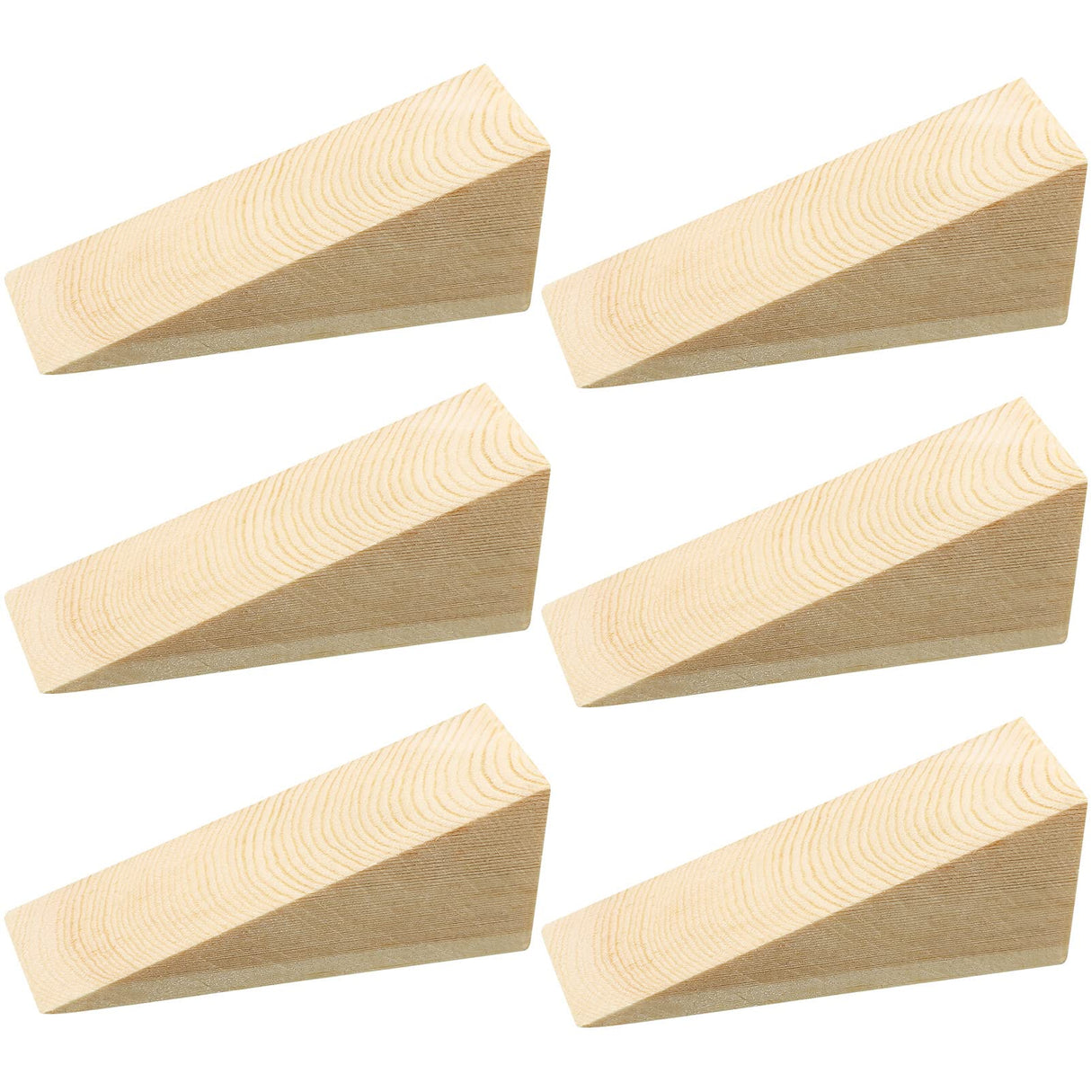 6 Pcs Wooden Door Stopper Wedge Non Slip Firefighter Wood Door Stopper Wedge for Most Surfaces Solid Block Amyhill