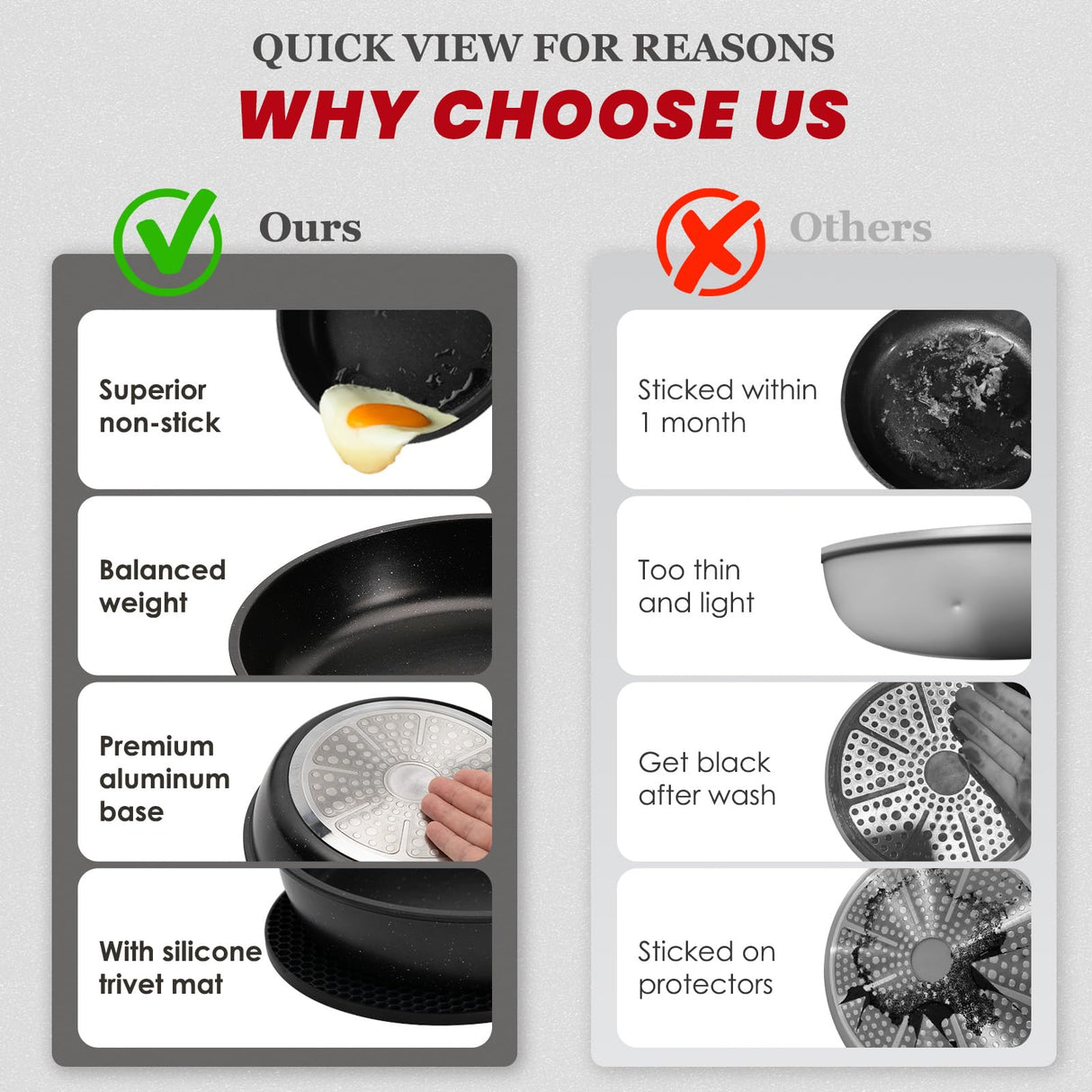 KIKCOIN 20 Pcs Pots and Pans Set Non Stick, Detachable Handle Cookware Sets Nonstick, Non Toxic Induction RV Kitchen Cooking Set with Removable Handles, Dishwasher/Oven Safe, Easy Clean (Black) Kikcoin