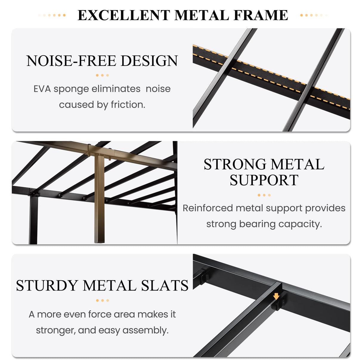 SHA CERLIN Heavy Duty Queen Bed Frame with Headboard and Under-Bed Storage - Black Oak SHA CERLIN