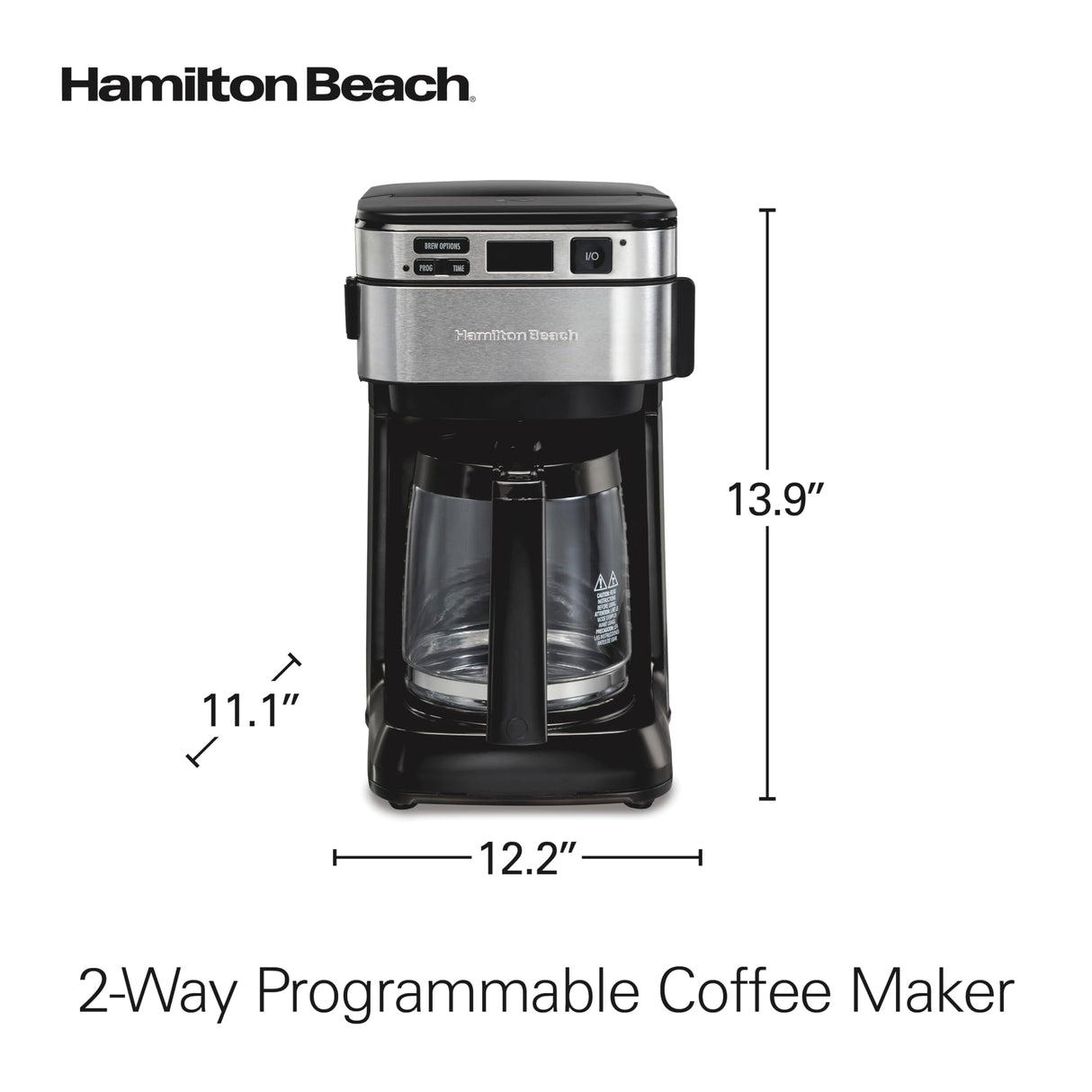 Hamilton Beach Programmable Coffee Maker, 12 Cups, Front Access Easy Fill, Pause & Serve, 3 Brewing Options, Black (46310) Hamilton Beach